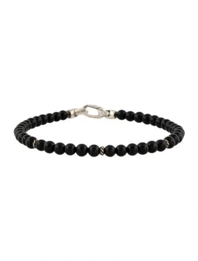 Pre-owned David Yurman Onyx Spiritual Beads Bracelet, 7" In Multi