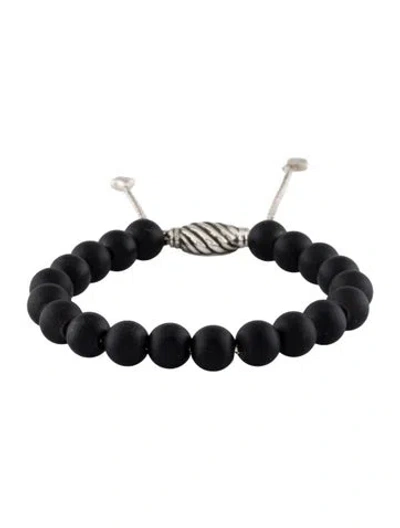 Pre-owned David Yurman Onyx Spiritual Beads Bracelet, 7" In Multi