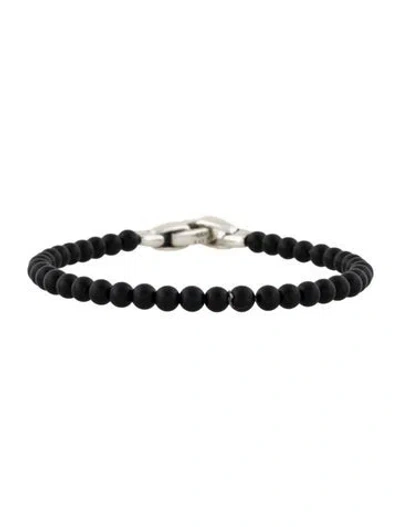 Pre-owned David Yurman Onyx Spiritual Beads Bracelet, 7" In Multi
