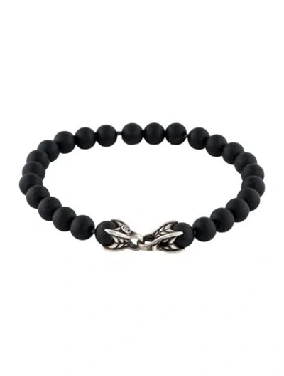 Pre-owned David Yurman Onyx Spiritual Beads Bracelet, 8.25" In Multi