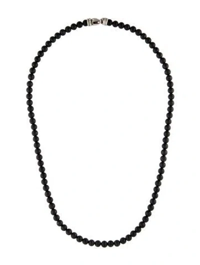 Pre-owned David Yurman Onyx Spiritual Beads Necklace, 22" In Multicolor