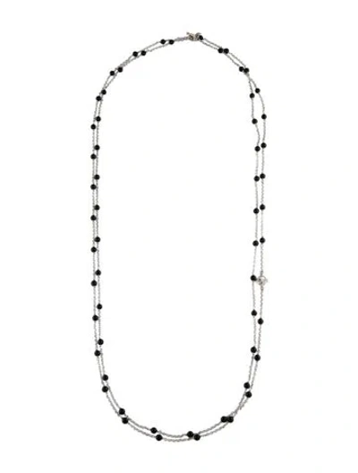 Pre-owned David Yurman Onyx Station Necklace, 61.25" In Multi