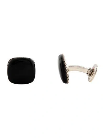 Pre-owned David Yurman Onyx Streamline Cushion Cufflinks In Multicolor