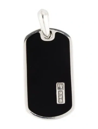 Pre-owned David Yurman Onyx Streamline Dog Tag Pendant In Multi