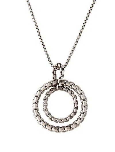 Pre-owned David Yurman Open Circle Pendant Necklace, 22.25" In Multicolor