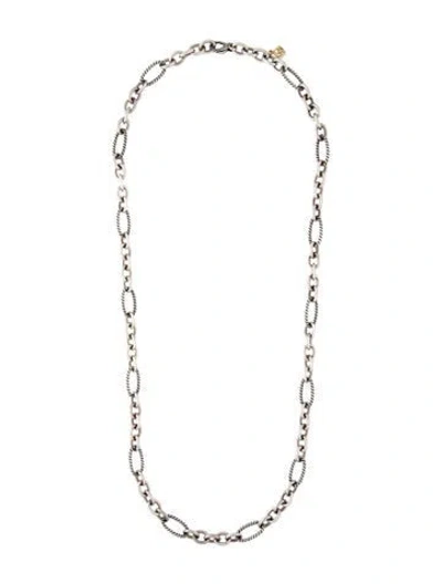 Pre-owned David Yurman Oval Chain Link Station Necklace, 31" In Multicolor