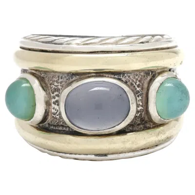 Pre-owned David Yurman Oval Chalcedony Band Ring, Sterling Silver, Ring Size 6 In Multi