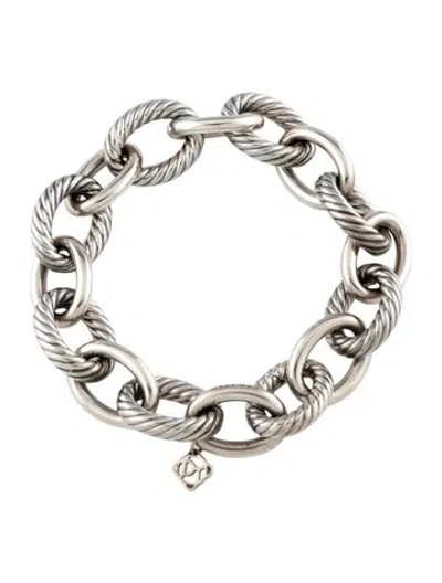 Pre-owned David Yurman Oval Extra Large Link Bracelet, 7" In Multicolor