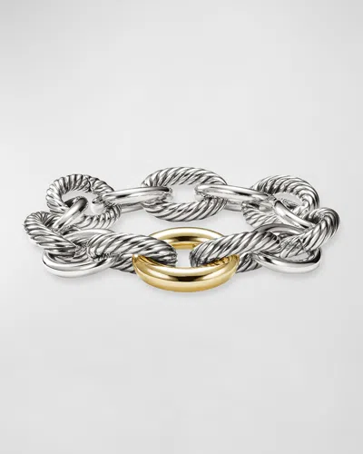 David Yurman Oval Extra-large Link Bracelet With Gold In Two Tone