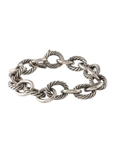 Pre-owned David Yurman Oval Link Chain Bracelet, 6.5" In Multicolor