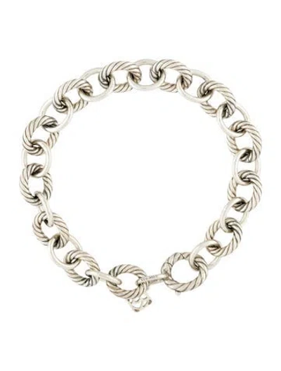 Pre-owned David Yurman Oval Link Chain Bracelet, 7" In Multi