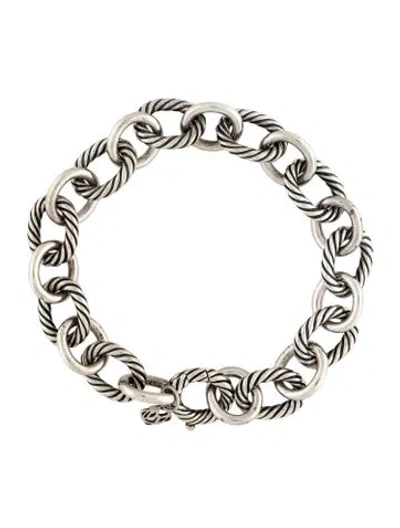 Pre-owned David Yurman Oval Link Chain Bracelet, 7" In Multicolor