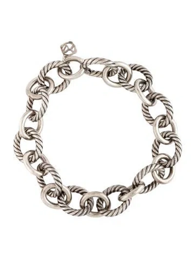 Pre-owned David Yurman Oval Link Chain Bracelet, 7" In Multicolor
