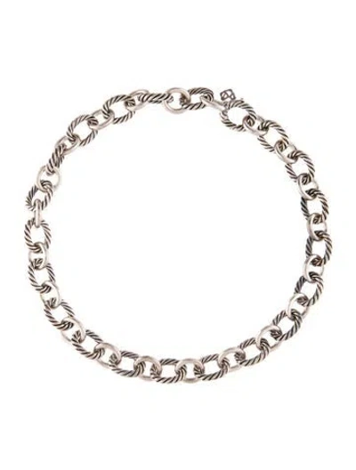 Pre-owned David Yurman Oval Link Chain Necklace, 15.75" In Multi