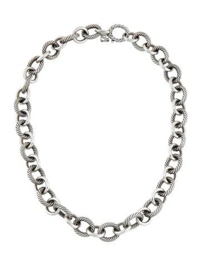 Pre-owned David Yurman Oval Link Chain Necklace, 17.5" In Multi