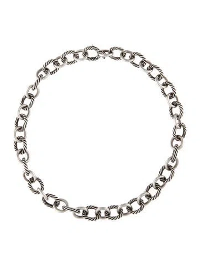 Pre-owned David Yurman Oval Link Chain Necklace, 17.5" In Multicolor