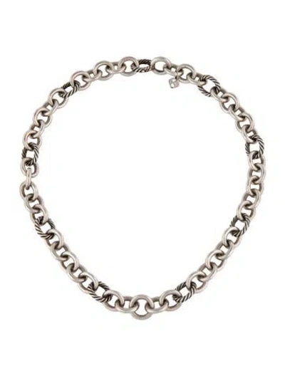 Pre-owned David Yurman Oval Link Chain Necklace, 18.5" In Multi