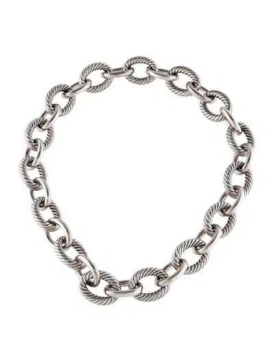 Pre-owned David Yurman Oval Link Necklace, 16.5" In Multi