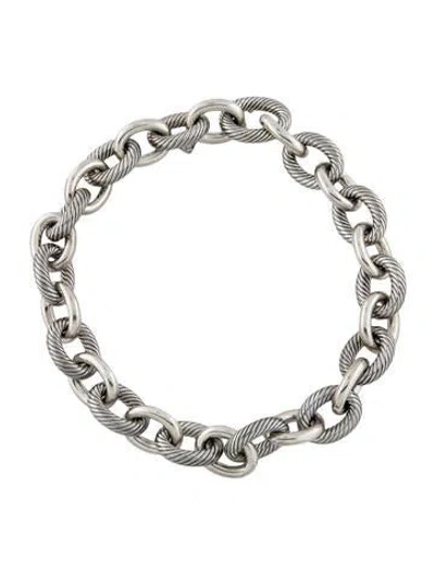 Pre-owned David Yurman Oval Link Necklace, 18" In Multi