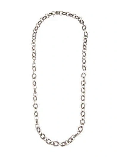 Pre-owned David Yurman Oval Link Necklace, 33" In Multi