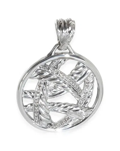 David Yurman Papyrus Silver 1.22 Ct. Tw. Diamond Pendant (authentic Pre-loved) In Brown