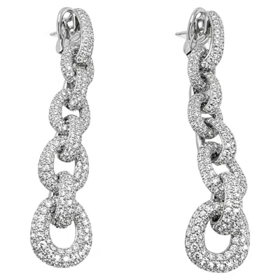 Pre-owned David Yurman Pavé Chain Drop Earrings In Multi