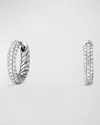 David Yurman Pave Huggie Earrings In Pave Diamonds