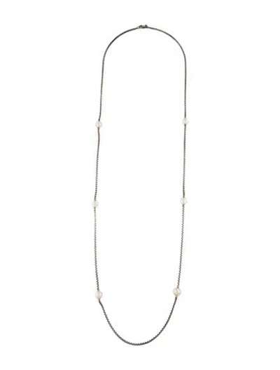 Pre-owned David Yurman Peal Station Necklace, 42.5" In Multi