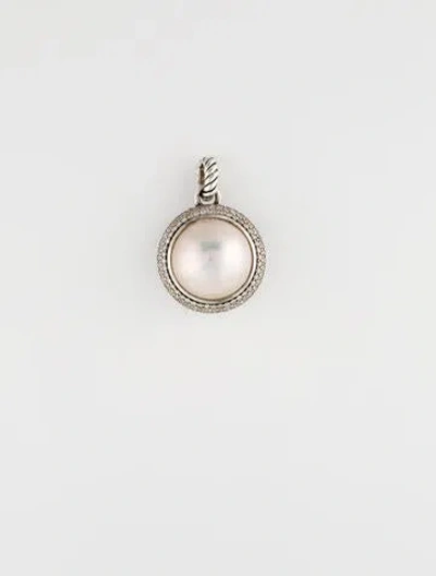 Pre-owned David Yurman Pearl & Diamond Pendant, 1.25" In Multi