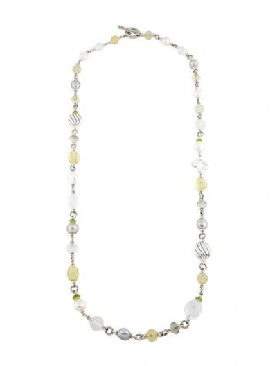 Pre-owned David Yurman Pearl & Multistone Bijoux Station Necklace, 35"