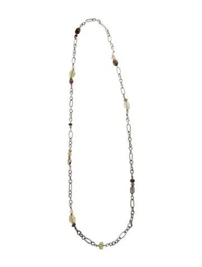 Pre-owned David Yurman Pearl & Multistone Figaro Station Necklace, 49"