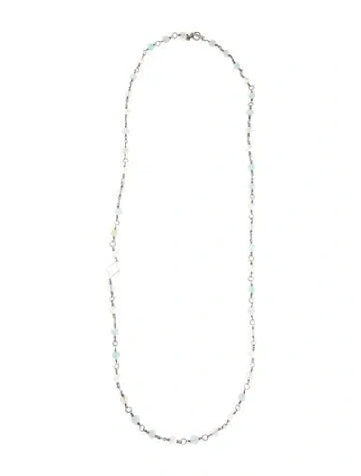 Pre-owned David Yurman Pearl & Multistone Quatrefoil Necklace, 40"