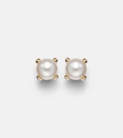 David Yurman Pearl Classics 18kt Gold Earrings With Pearls And Diamonds