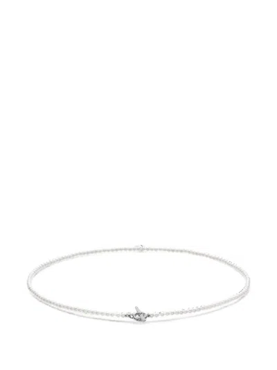 David Yurman Pearl Classics Pearl And Diamond Necklace In Metallic