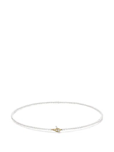 David Yurman Pearl Classics Pearl And Diamond Necklace In White