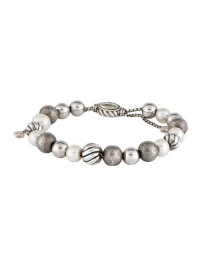 Pre-owned David Yurman Pearl Elements Bead Bracelet, 10" In Multicolor