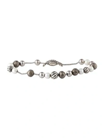 Pre-owned David Yurman Pearl Elements Bead Bracelet, 8.75" In Multicolor