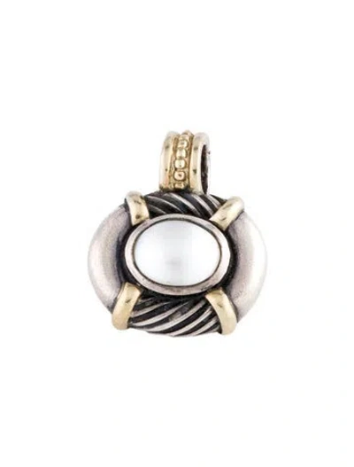 Pre-owned David Yurman Pearl Enhancer Pendant In Multi