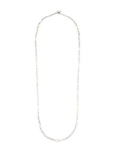 Pre-owned David Yurman Pearl Figaro Station Neckalce, 35.5" In Multi