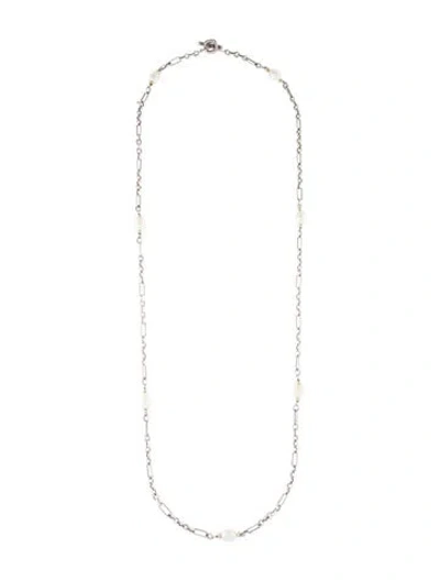 Pre-owned David Yurman Pearl Figaro Station Necklace, 36" In Multi