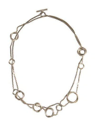 Pre-owned David Yurman Pearl Infinity Station Necklace, 44" In Multi