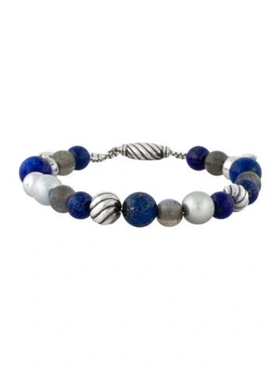 Pre-owned David Yurman Pearl, Lapis Lazuli & Labradorite Spiritual Bead Bracelet, 9.5" In Multi