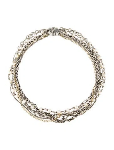 Pre-owned David Yurman Pearl Multi-strand Necklace, 15.5"