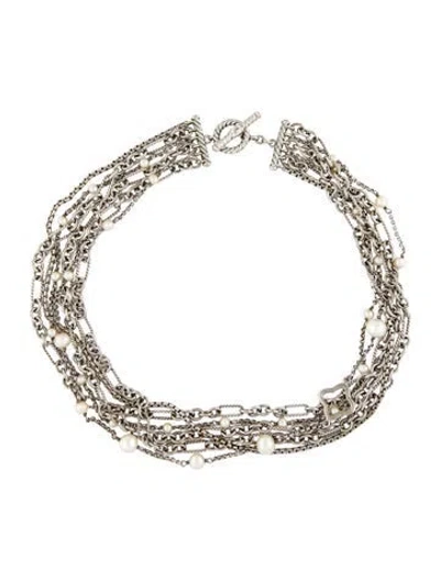 Pre-owned David Yurman Pearl Multistrand Necklace, 17"