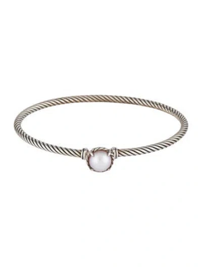Pre-owned David Yurman Pearl Petite Chatelaine® Bracelet, 6.75" In Multicolor