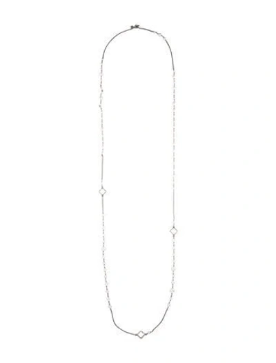 Pre-owned David Yurman Pearl Quatrefoil Bijoux Station Necklace, 48" In Multi