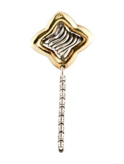 Pre-owned David Yurman Pearl Quatrefoil Drop Earring In Multi