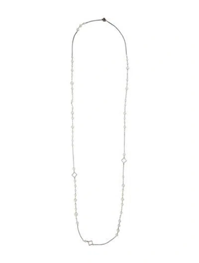 Pre-owned David Yurman Pearl Quatrefoil Long Station Necklace, 48" In Multi