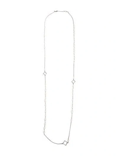 Pre-owned David Yurman Pearl Quatrefoil Necklace, 48.5" In Multi