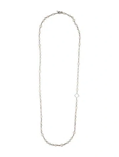 Pre-owned David Yurman Pearl Quatrefoil Station Necklace, 39.5" In Multicolor